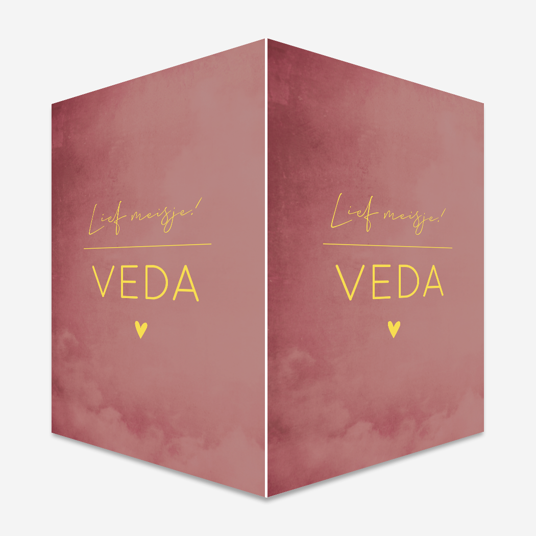 Geboortebord Roze Gewolkt Hartje