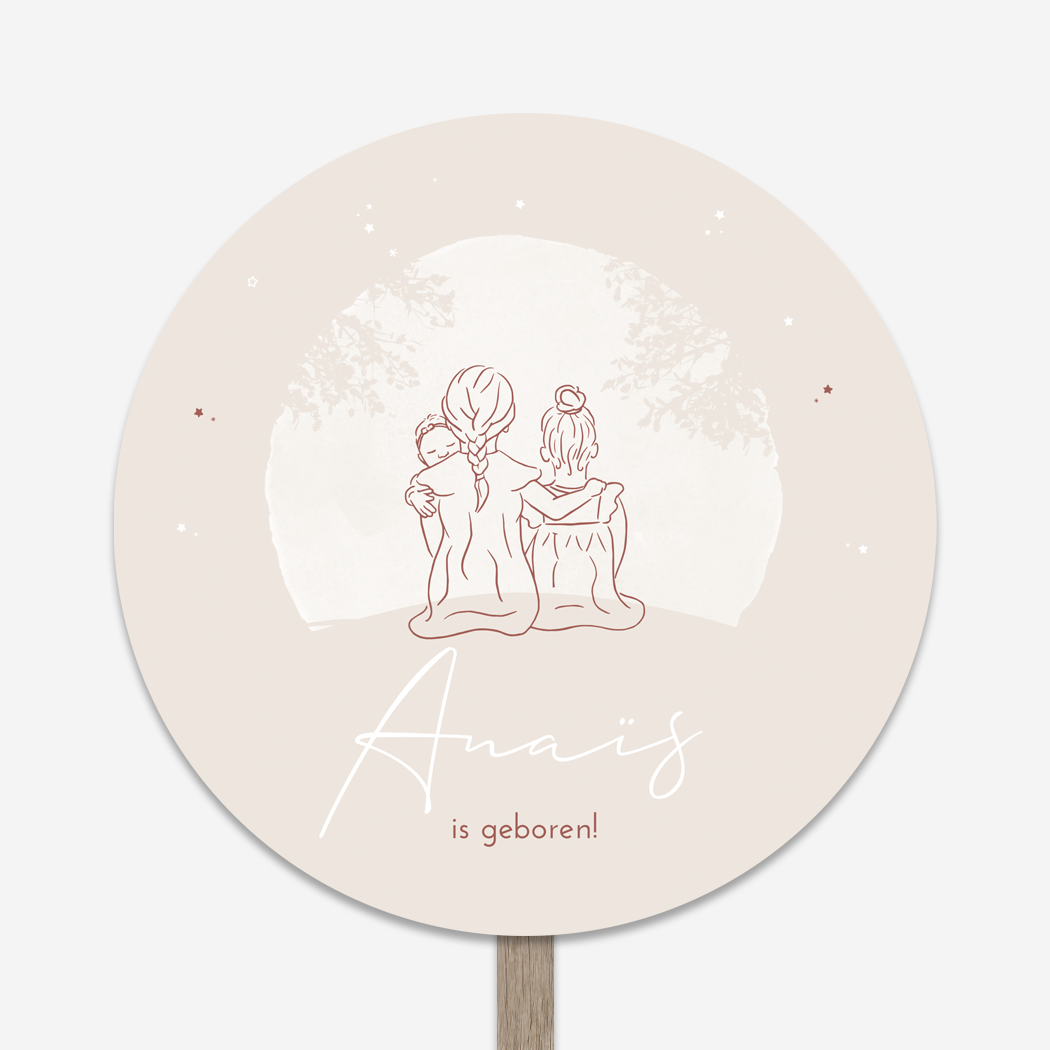 Tuinbord Lijntekening Zusjes Maantje