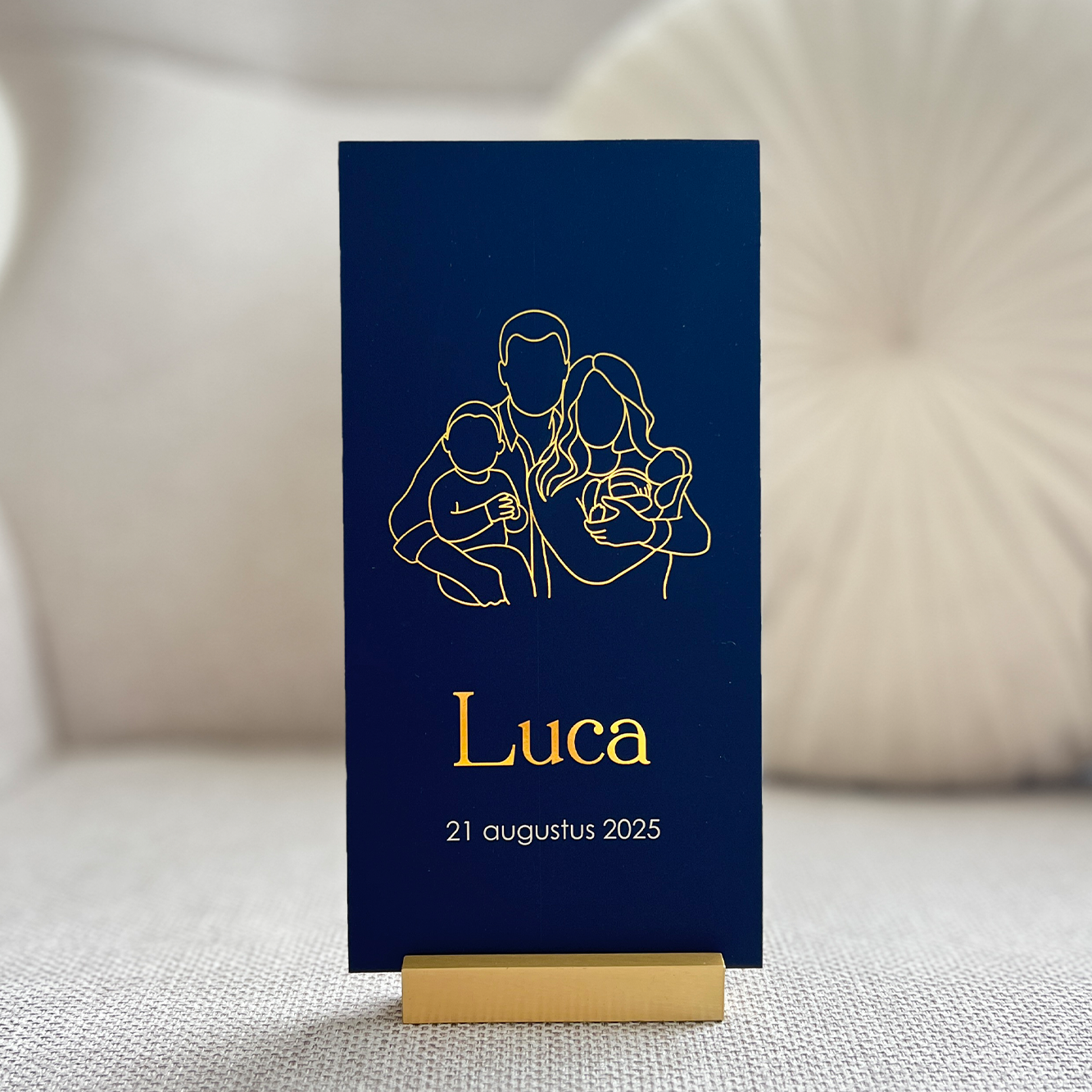 Geboortekaartje Jongen Broertje Lijntekening koperfolie