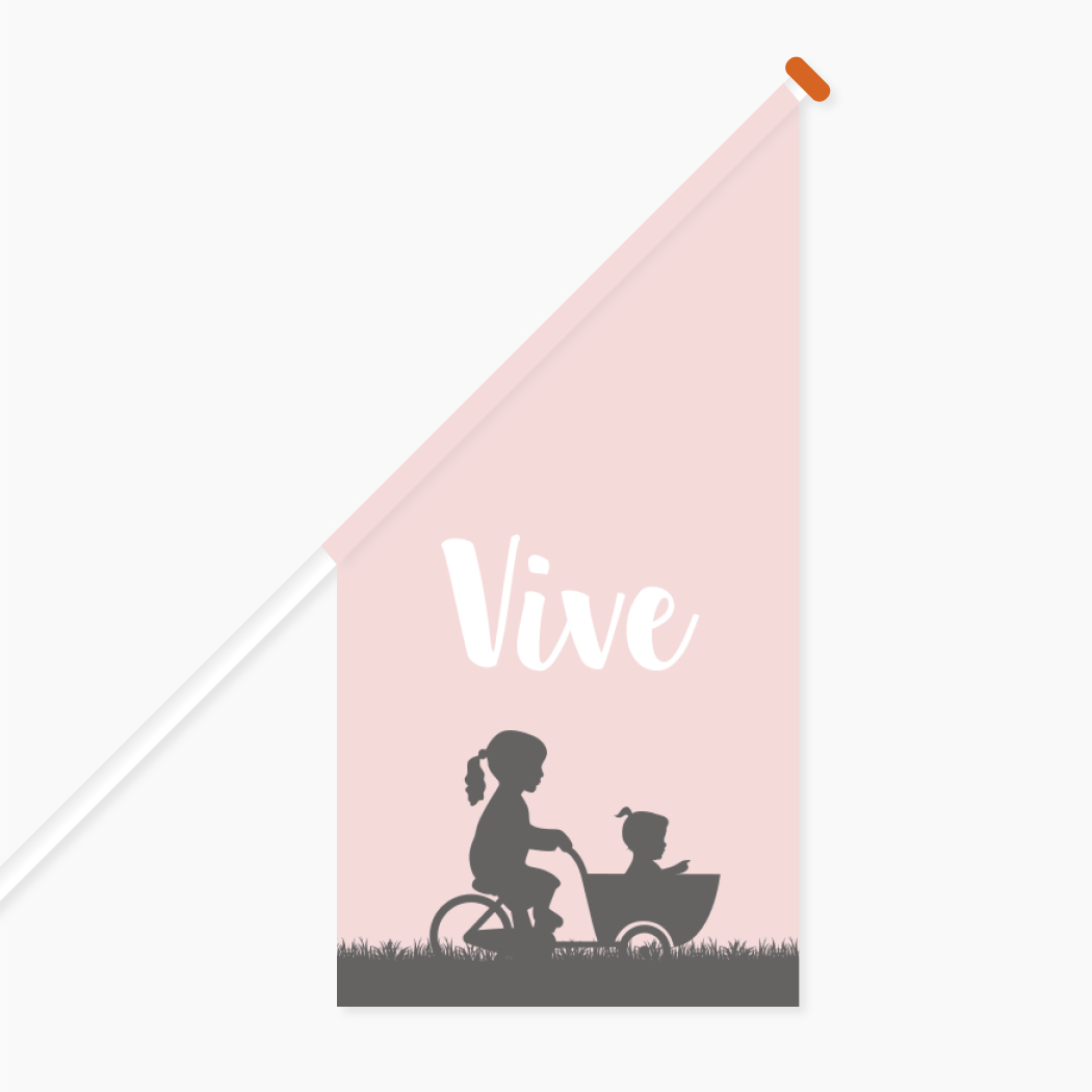 Vlag Geboorte Bakfiets Roze Zusjes