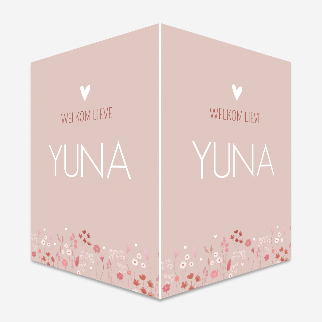 Geboortebord Geboortebord Bloemen Roze Meisje