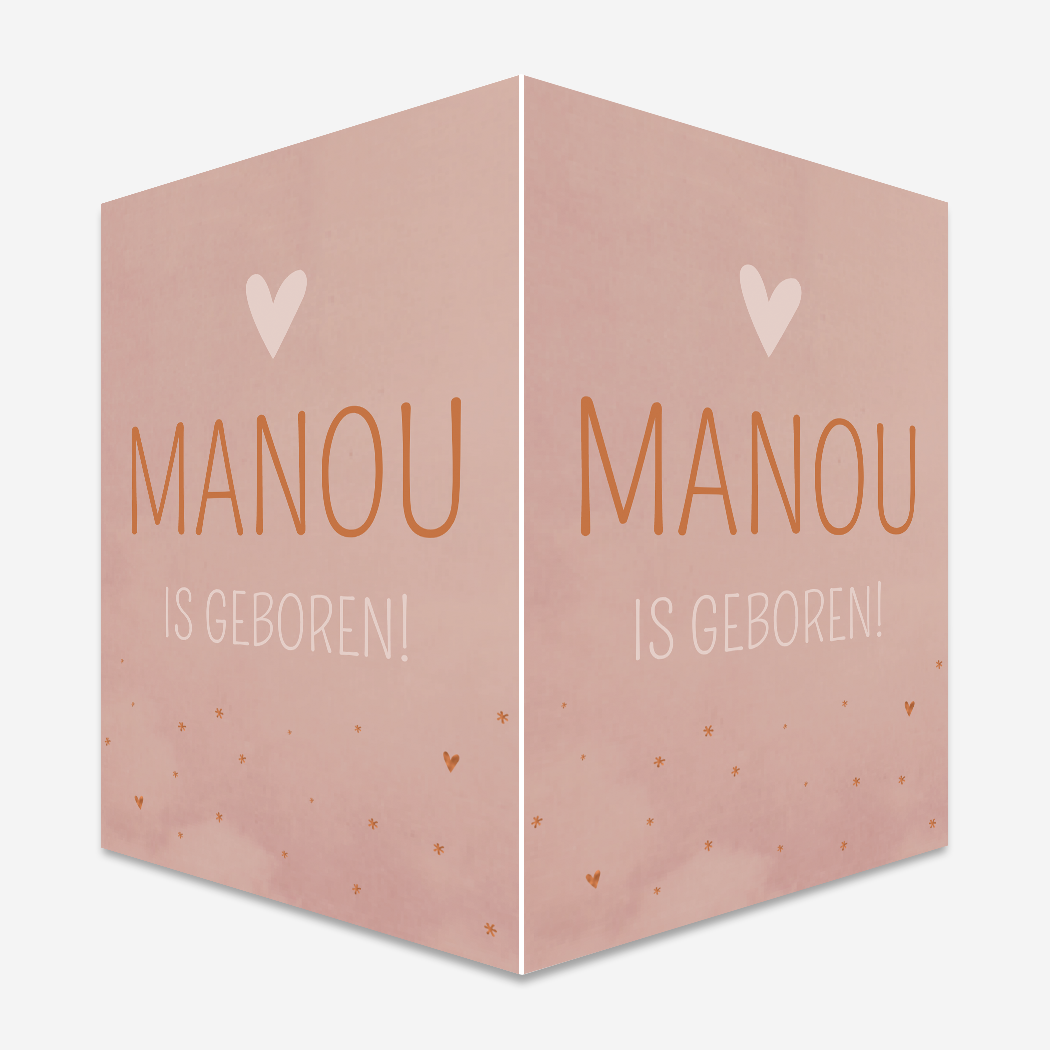 Raambord XL Roze Gewolkt Koperkleur