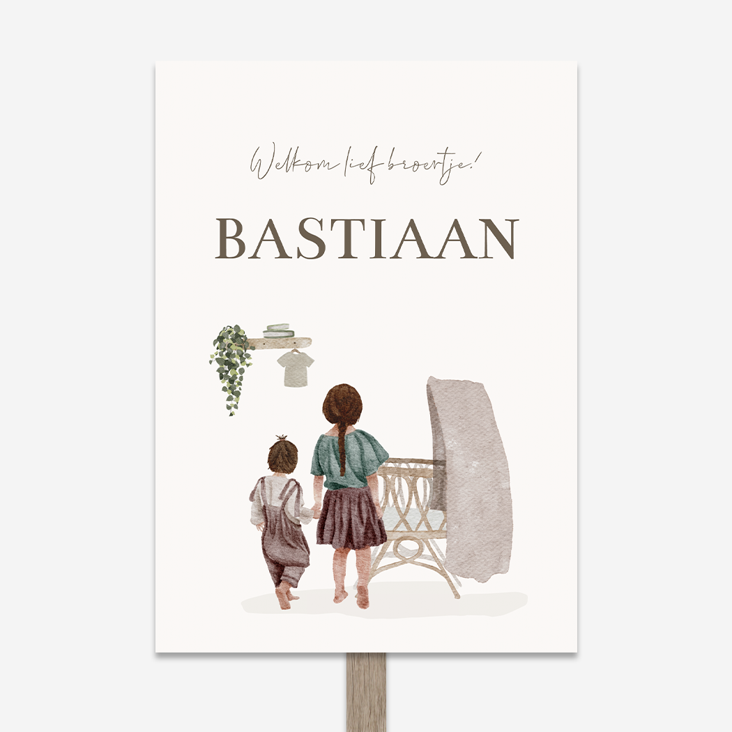 Tuinbord Rechthoekig Wiegje Babykamer Kindjes