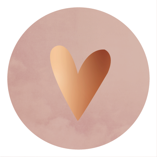 Dummy sticker hartje roze koper