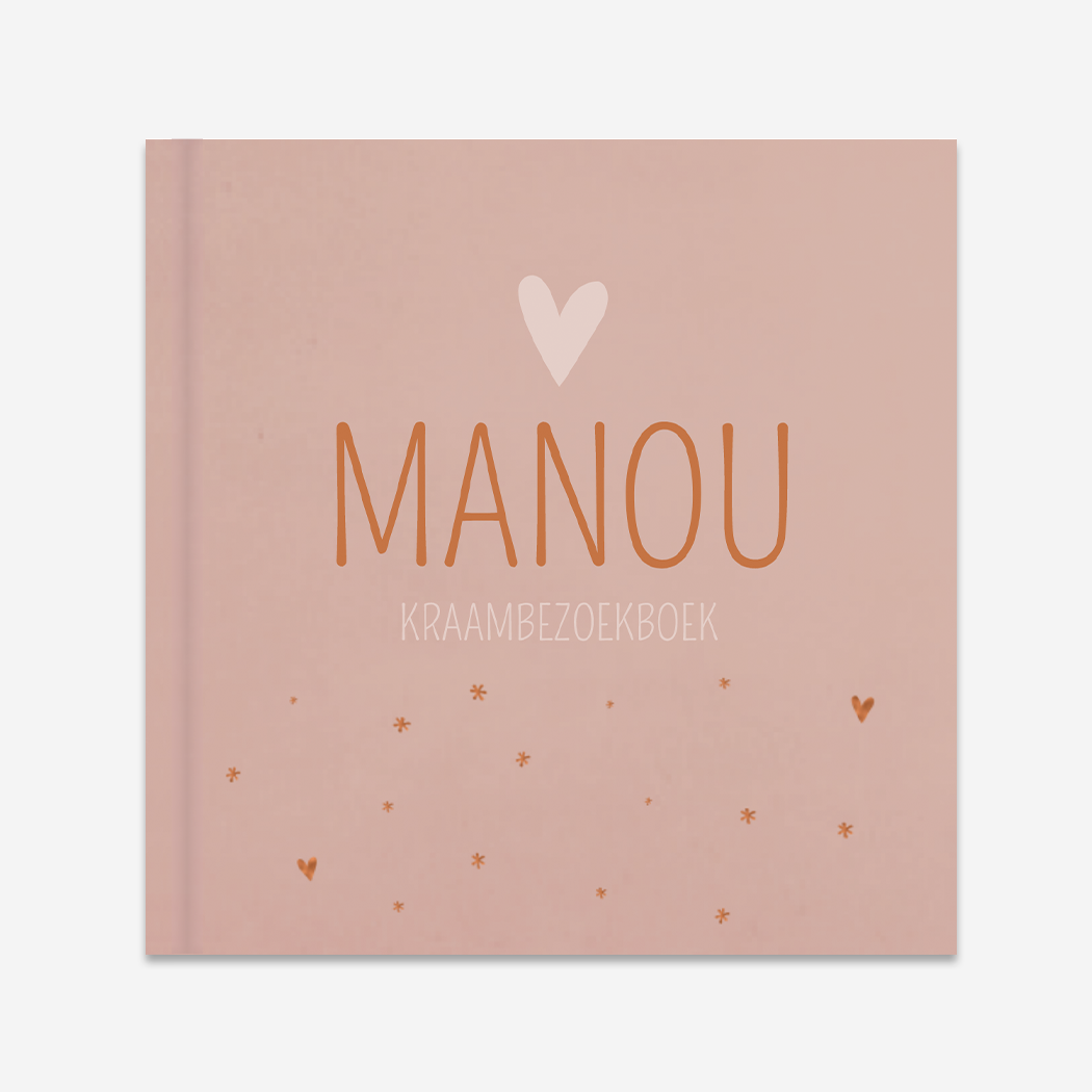 Kraambezoekboek Meisje Roze Kraamcadeau Hartjes