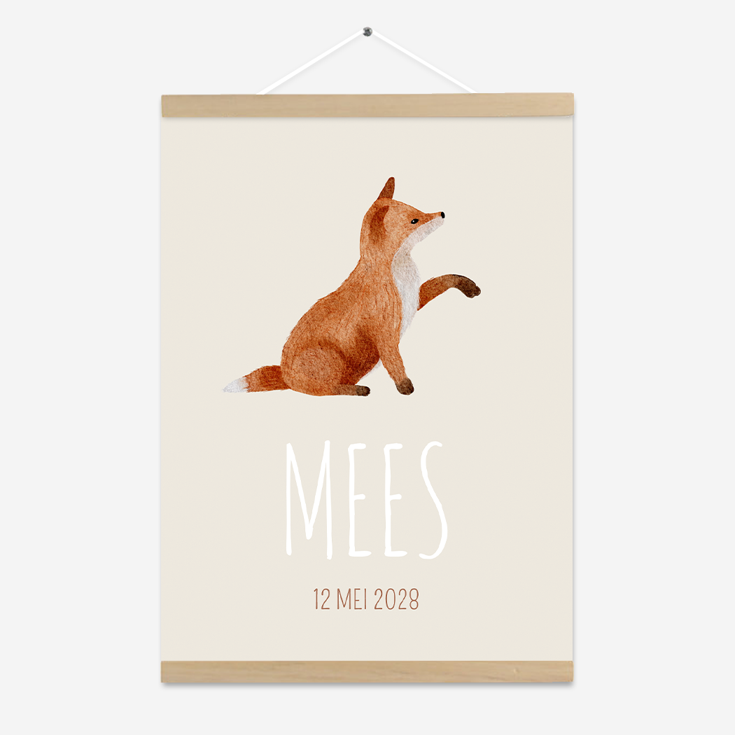 Poster Dieren Beige Vos Crème