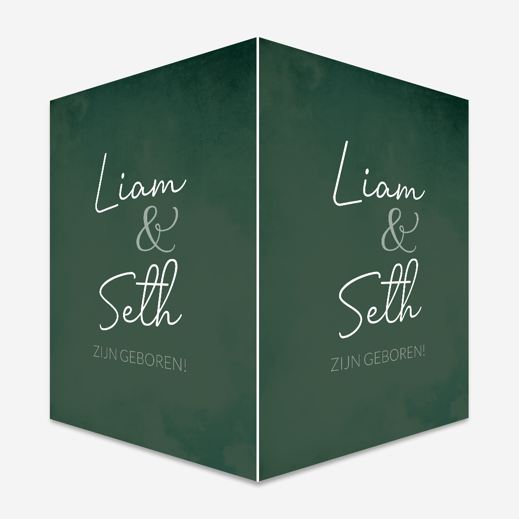Raambord Geboorte Tweeling Stoer Groen
