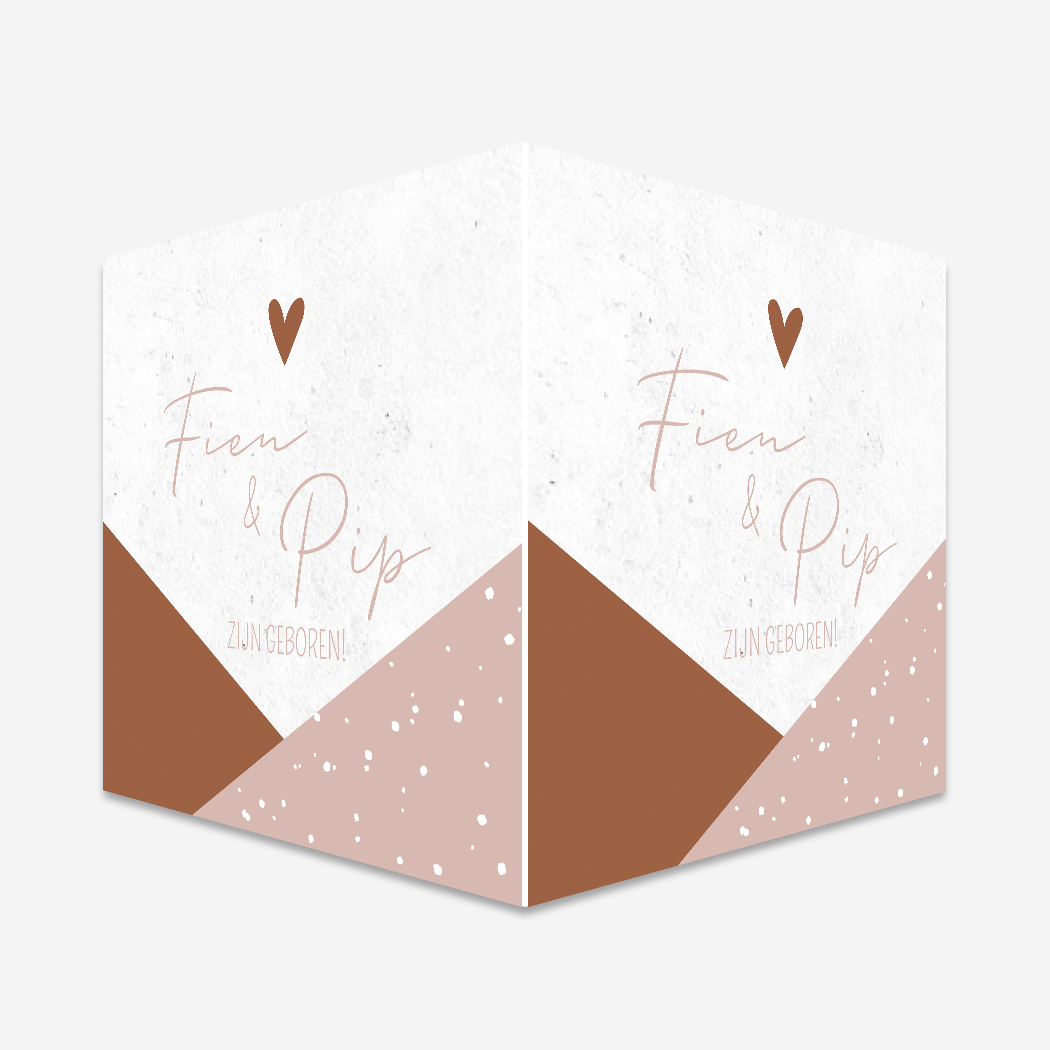 Raambord Gebortebord Tweeling Roze Stipjes