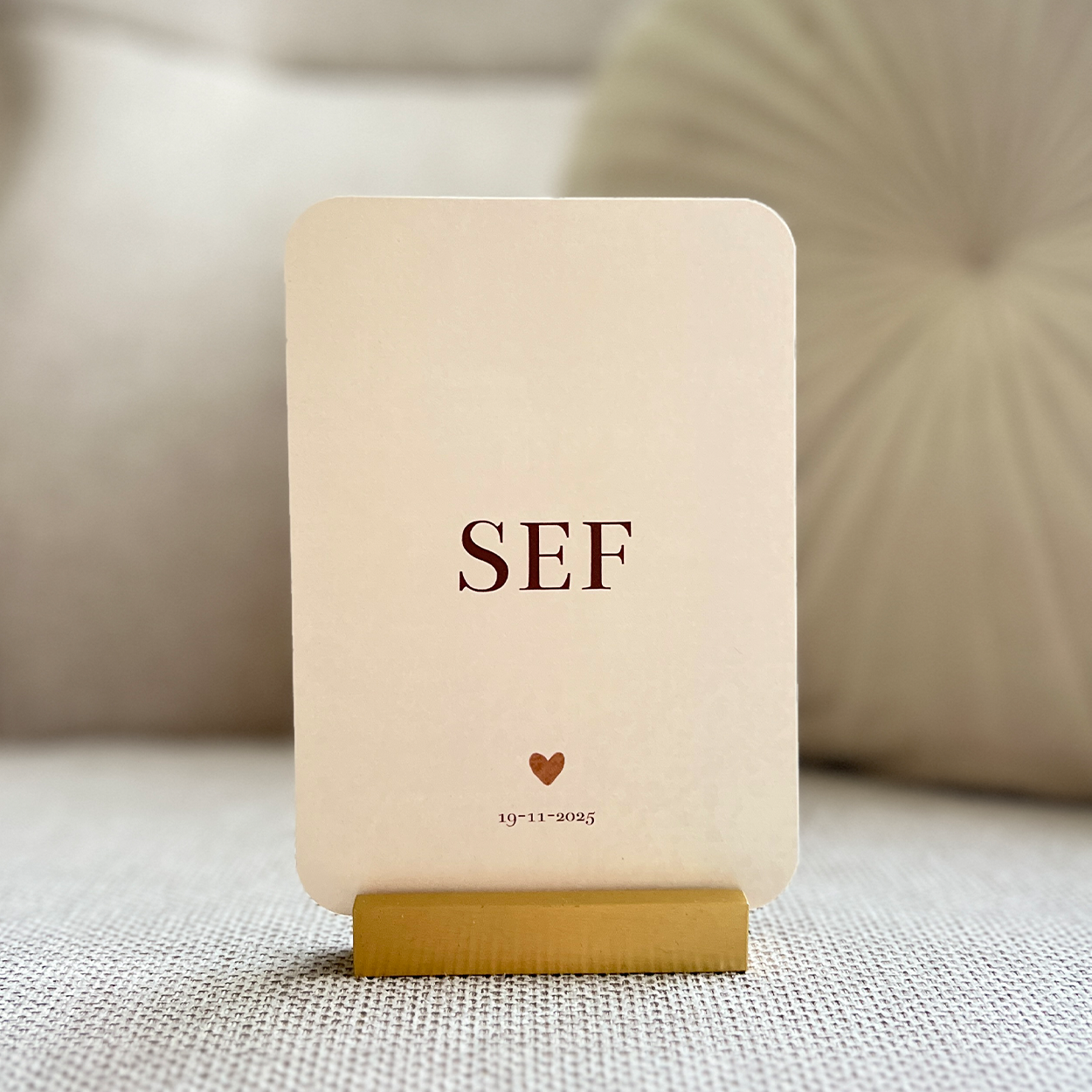 Geboortekaart Jongen Neutraal Hartje Bruin