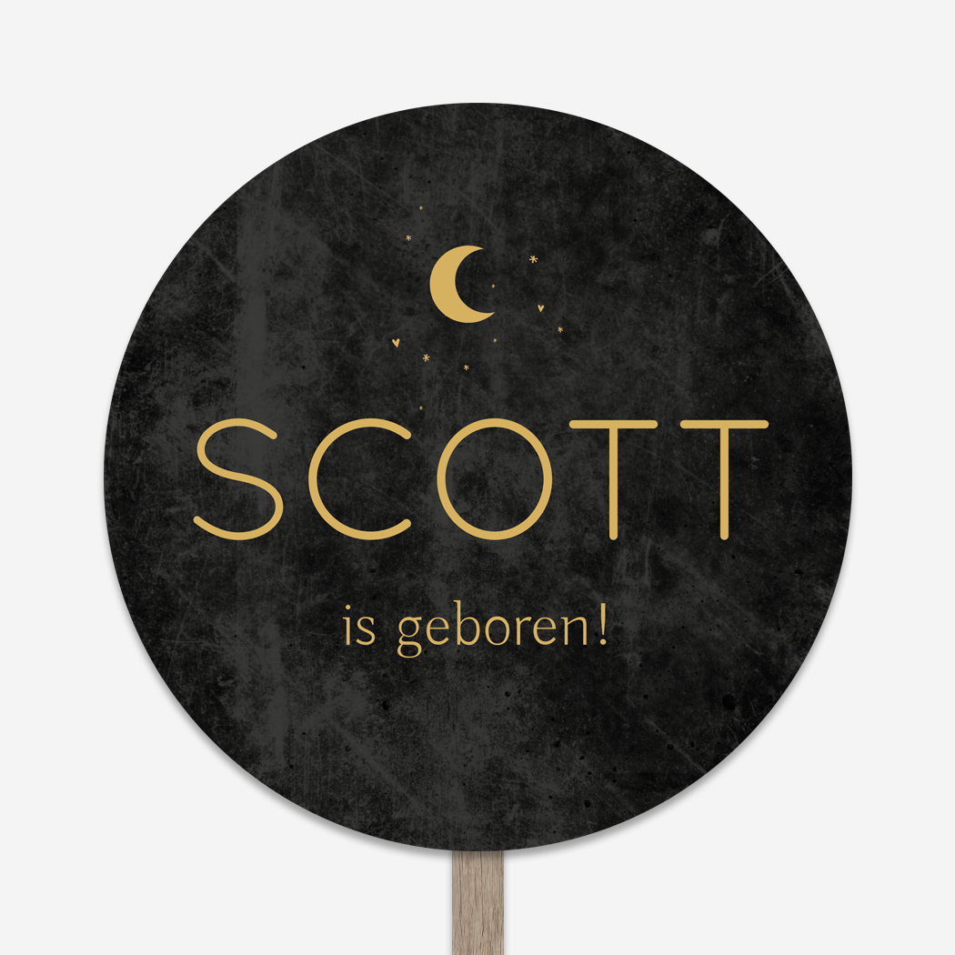 Tuinbord Rond Zwart Stoer Maantje