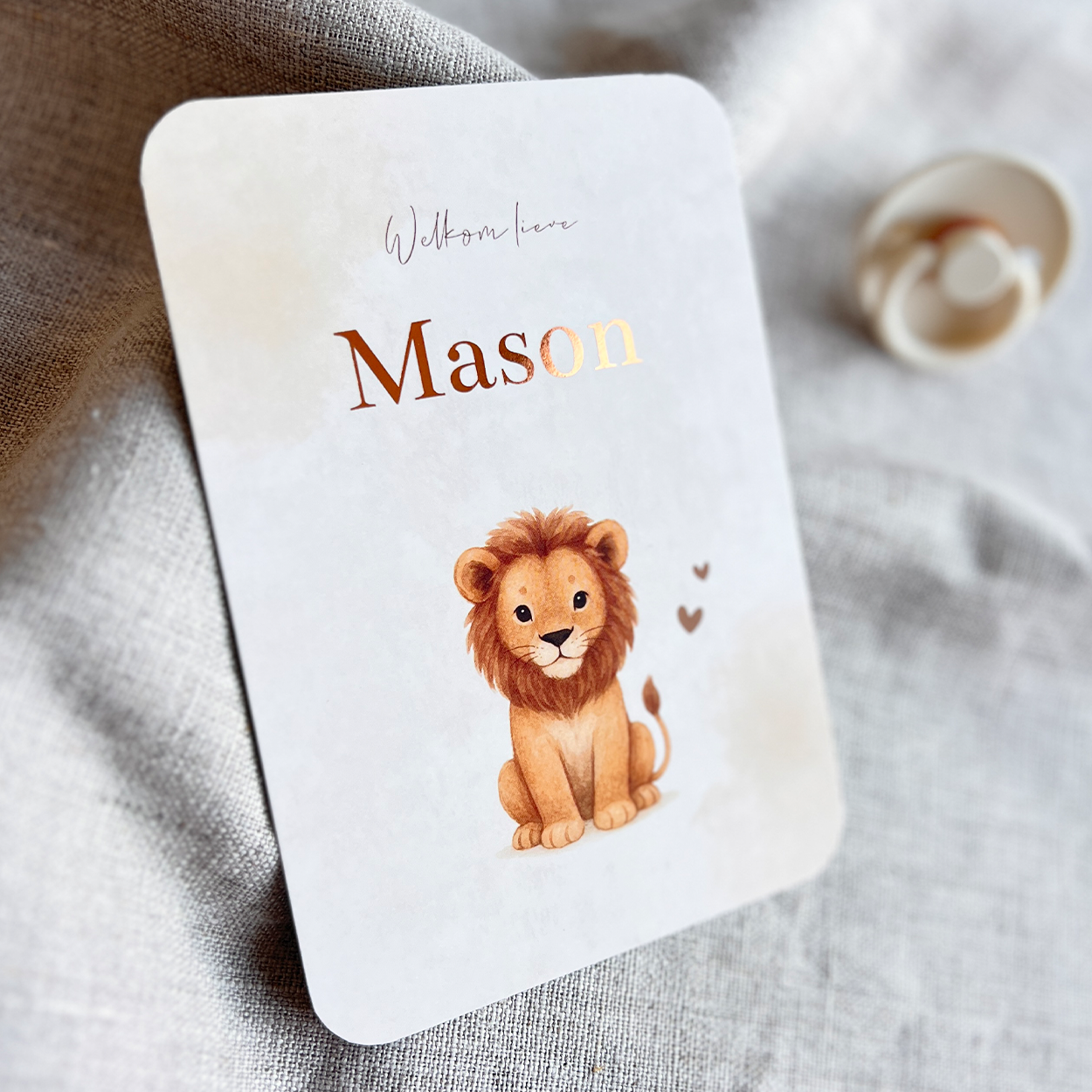 Geboortekaartje Jongen Leeuwtje Velvet