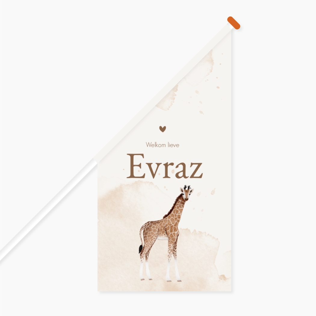 Vlag L Giraffe Beige Watercolor