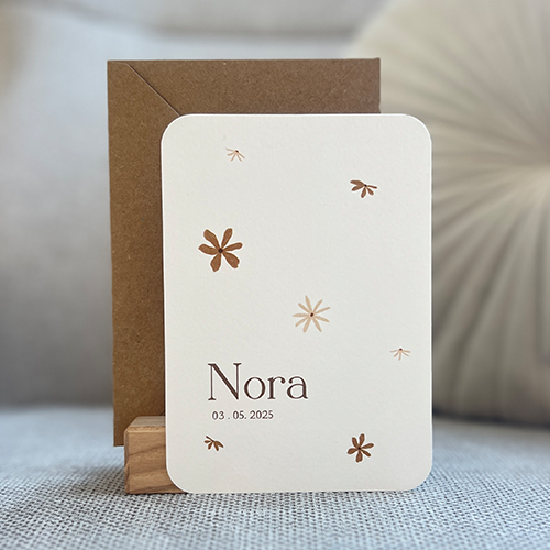 Geboortekaartje Meisje Watercolor Bloemen