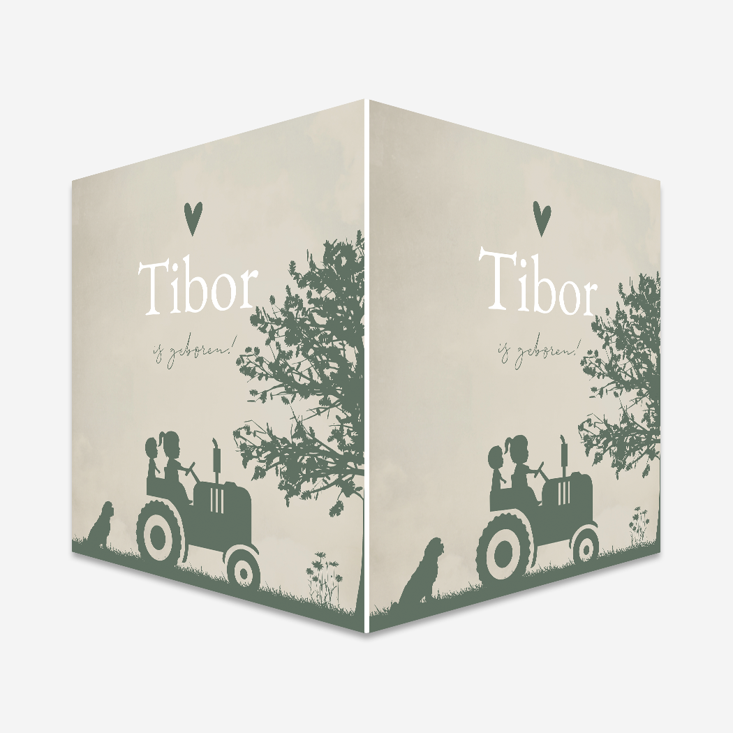 Raambord Trekker Groen Boerderij Hondje