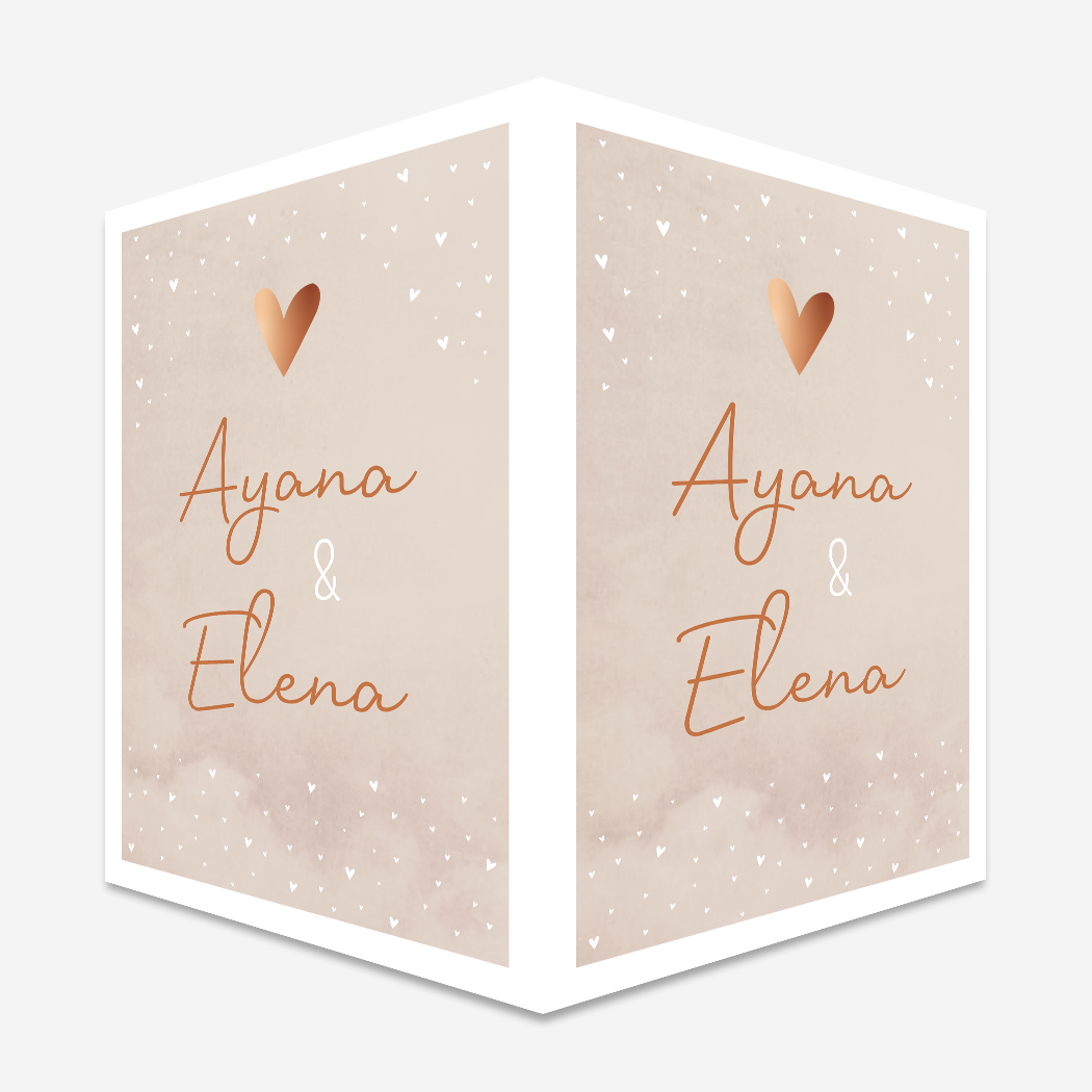 Raambord Tweeling Hartjes Romantisch