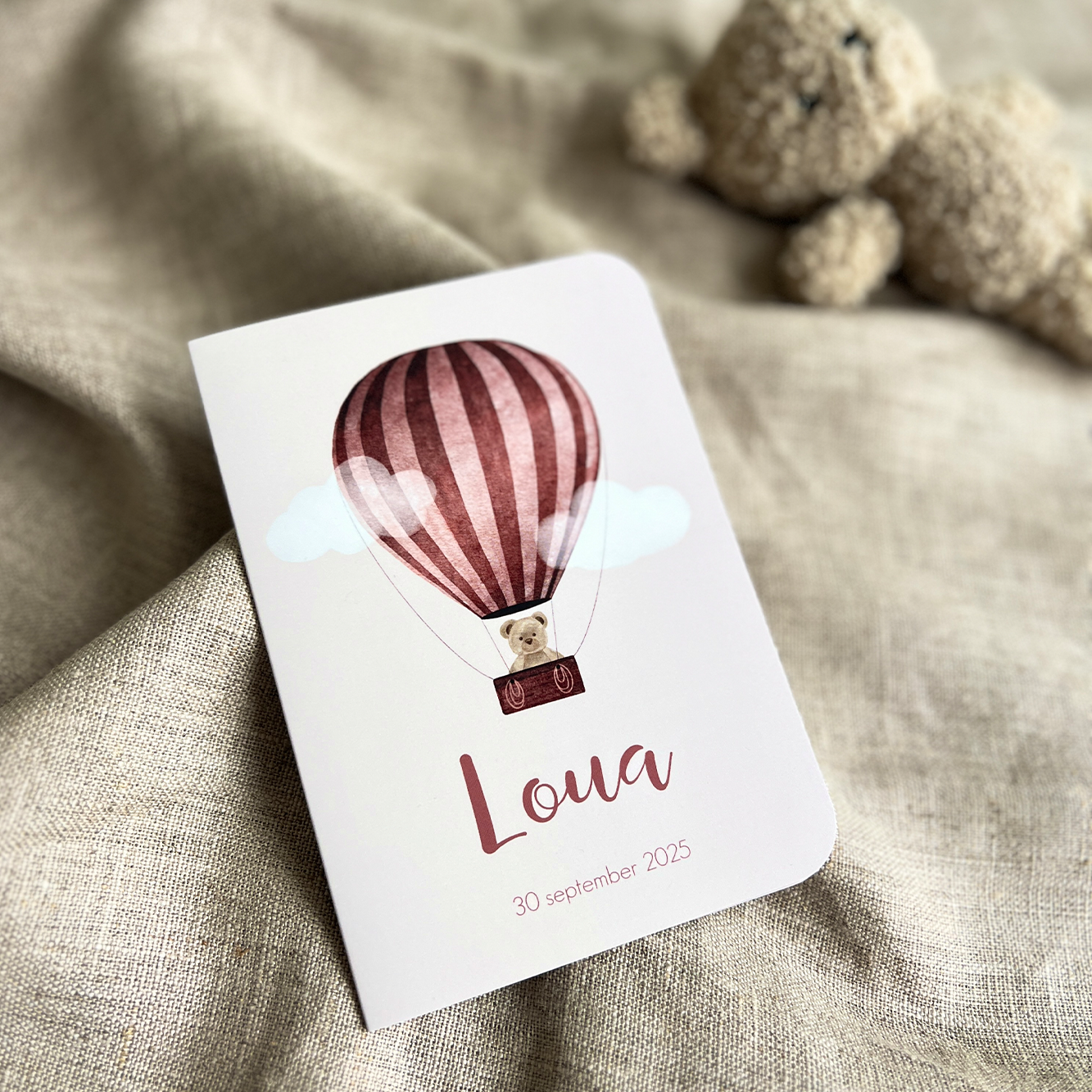 Geboortekaart Meisje Luchtballon Kindjes Wolkjes