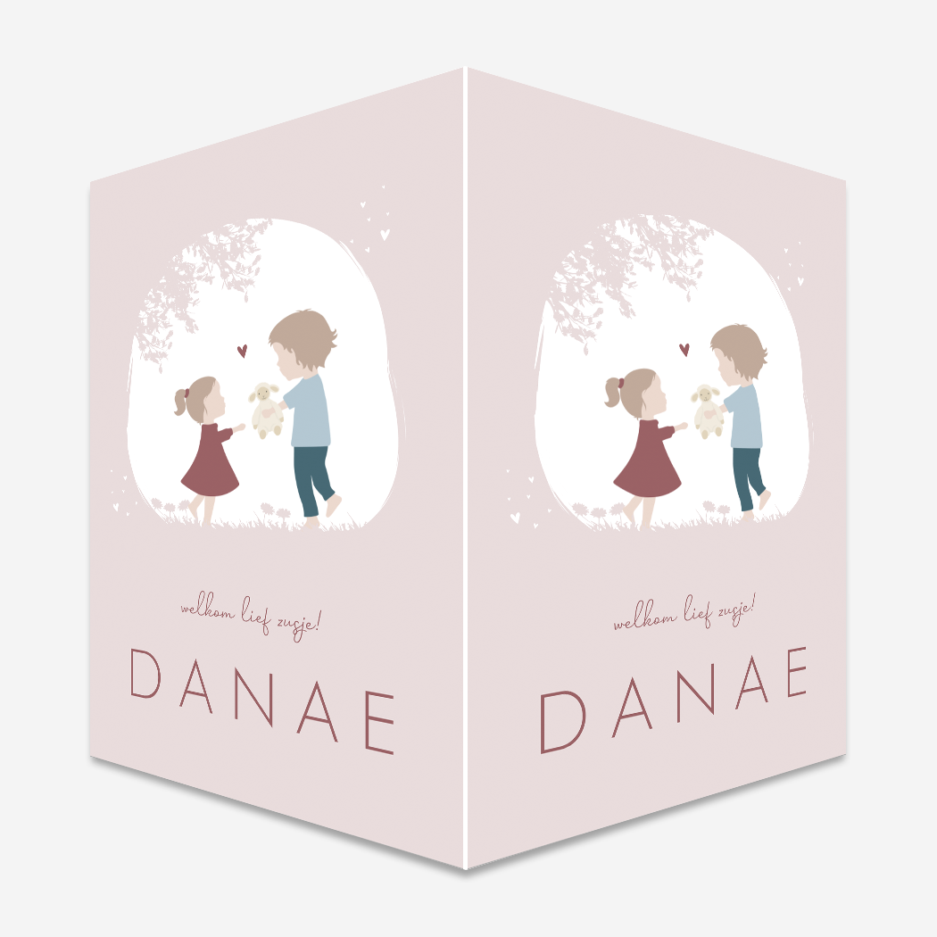 Raambord HappyHorse Zusje Broertje Roze