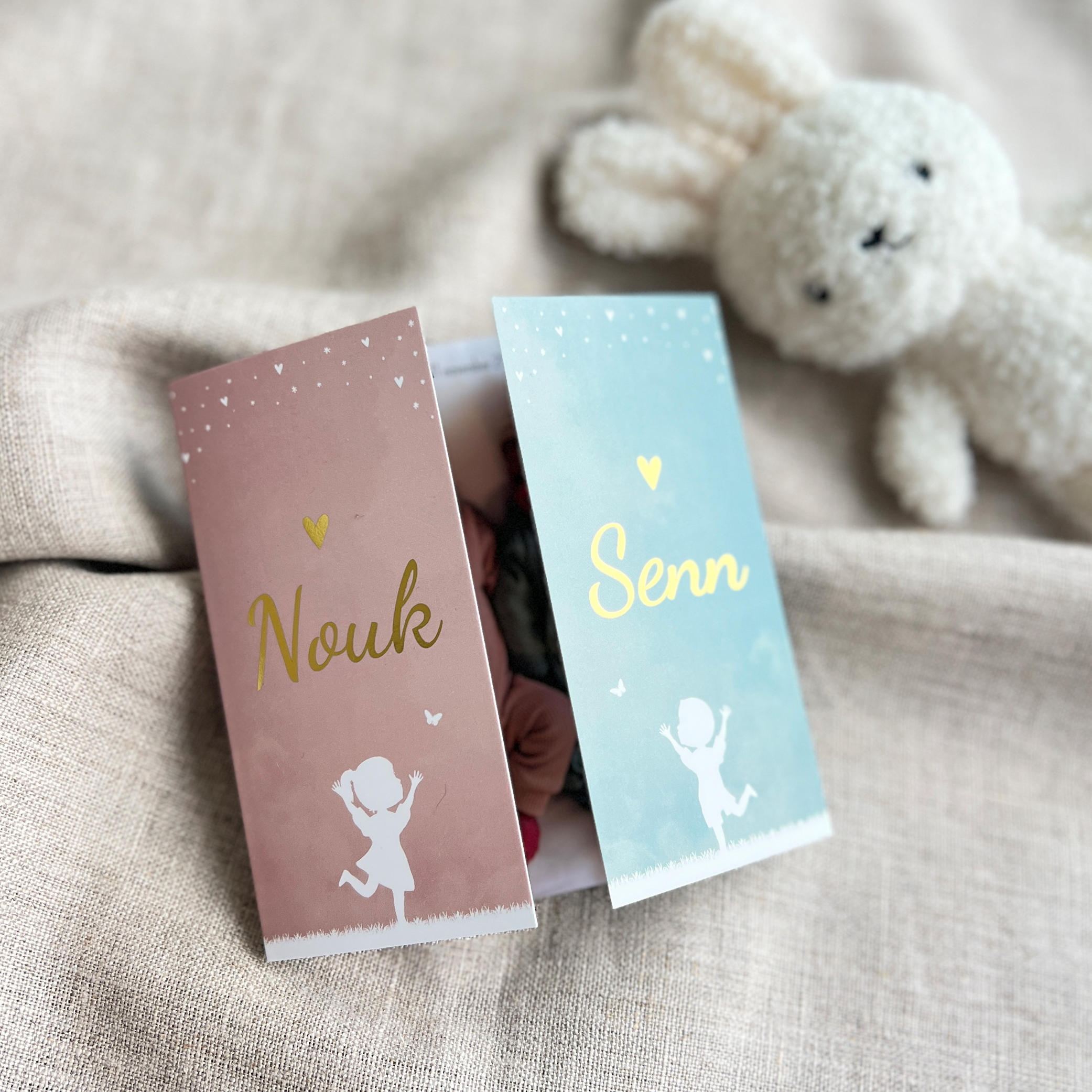 Geboortekaartje Tweeling Luikkaartje Jongen-Meisje