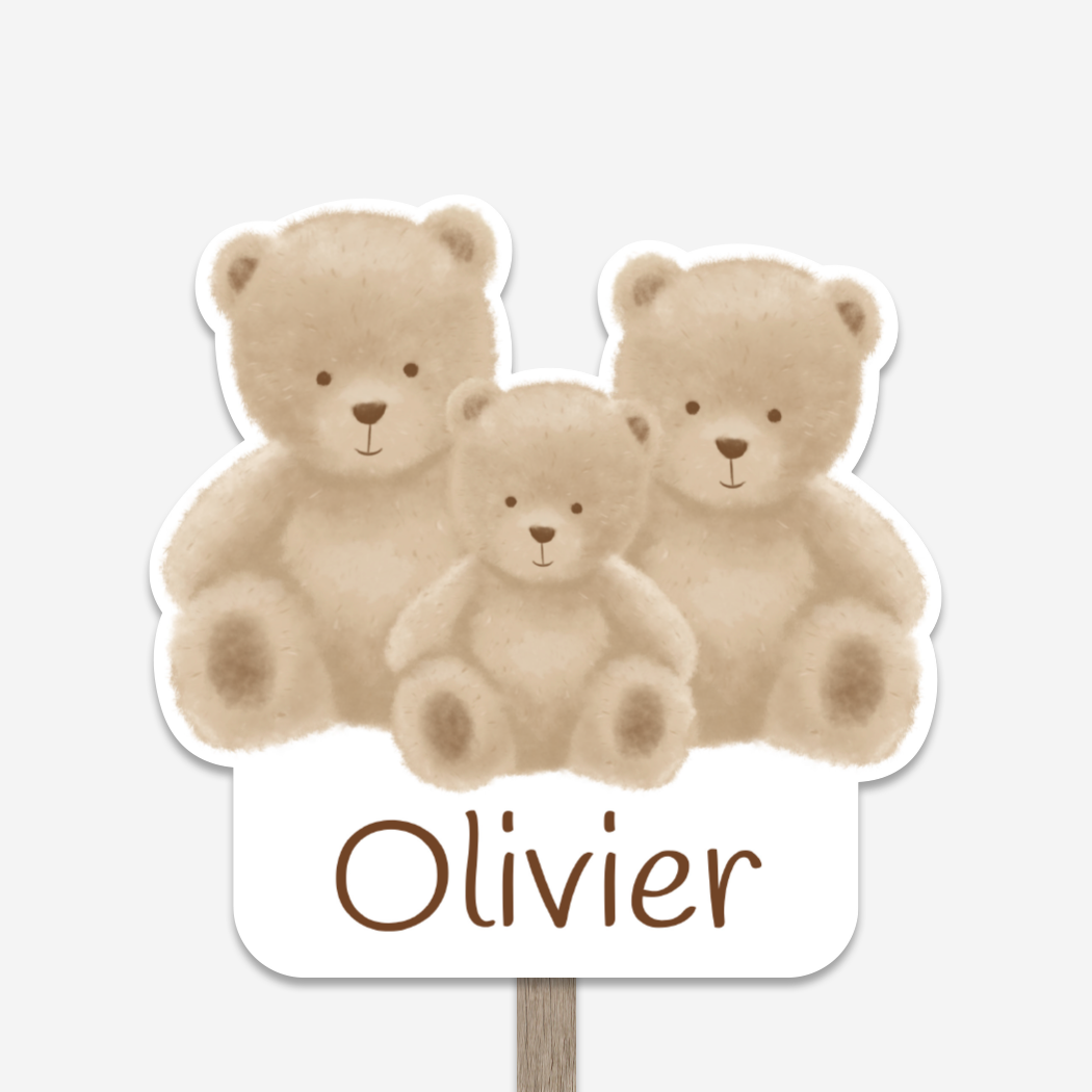 Geboortebord Tuinbord Teddybeer Bruin