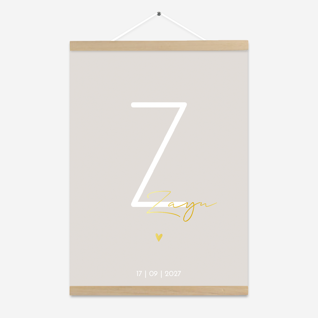 Poster Beige Initiaal Letter Stoer