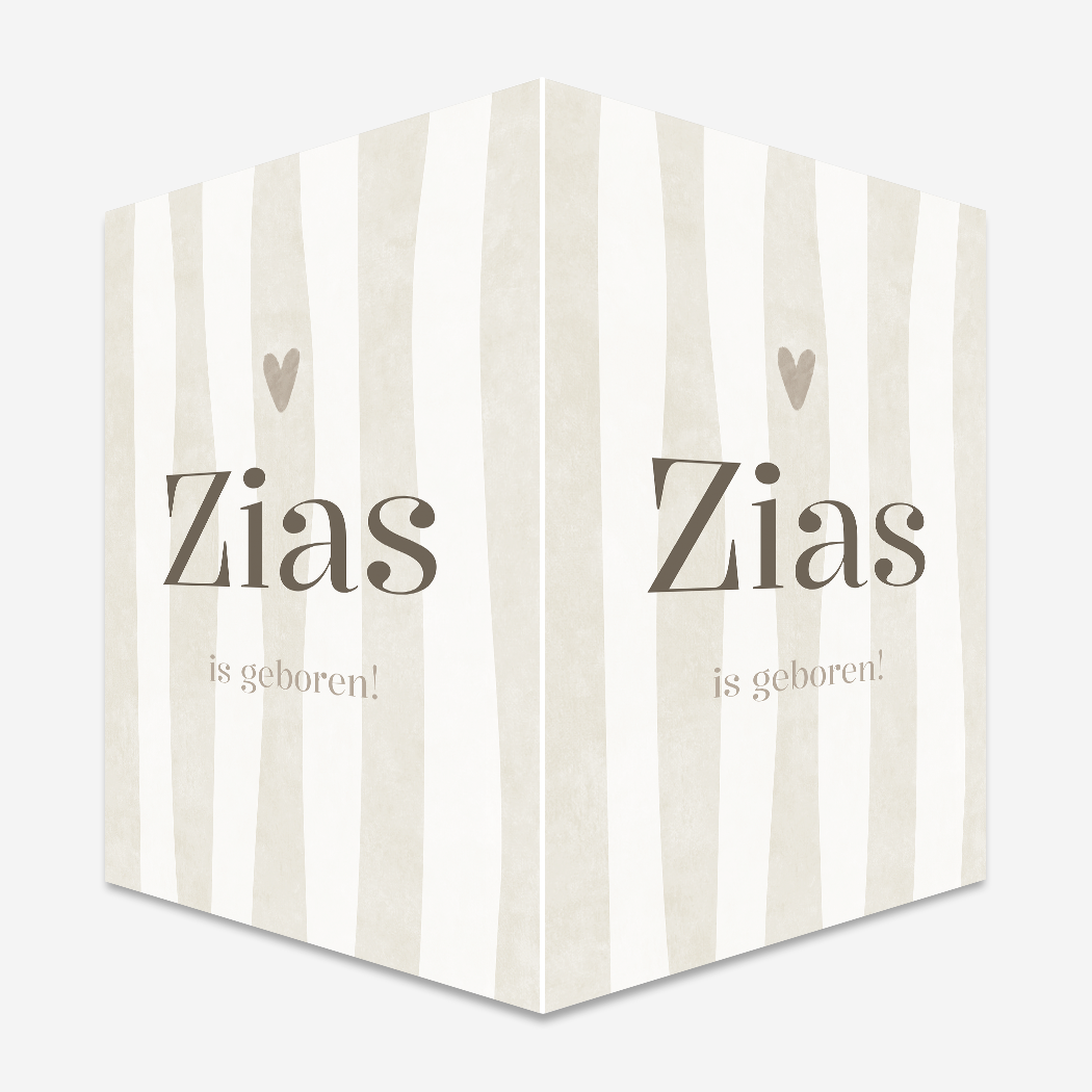 Raambord geboortebord Strepen Beige Bruin