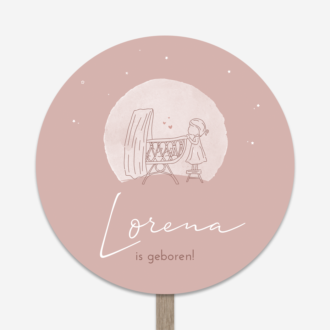 Tuinbord Wiegje Lijntekening Maantje Zusjes