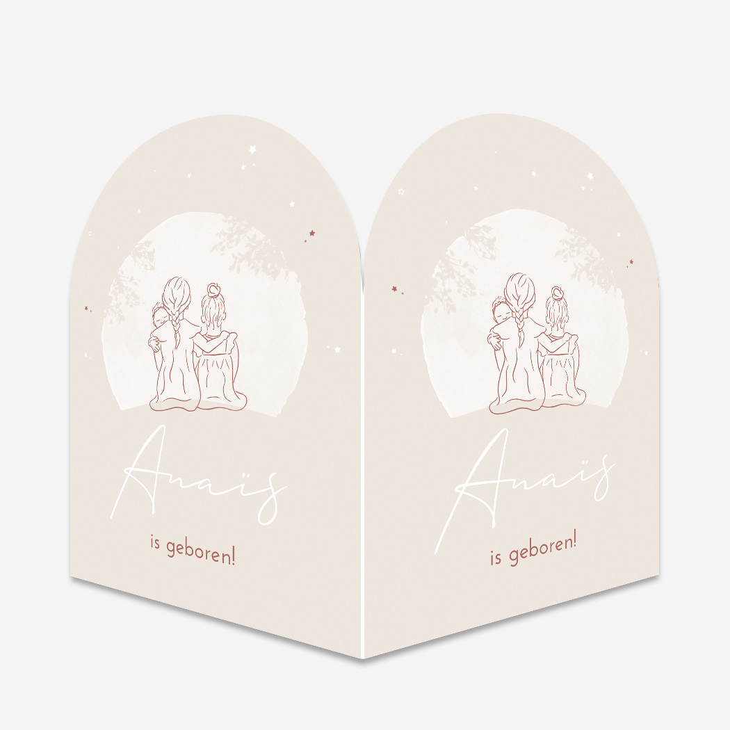 Raambord Boog Lijntekening Maantje Kindjes