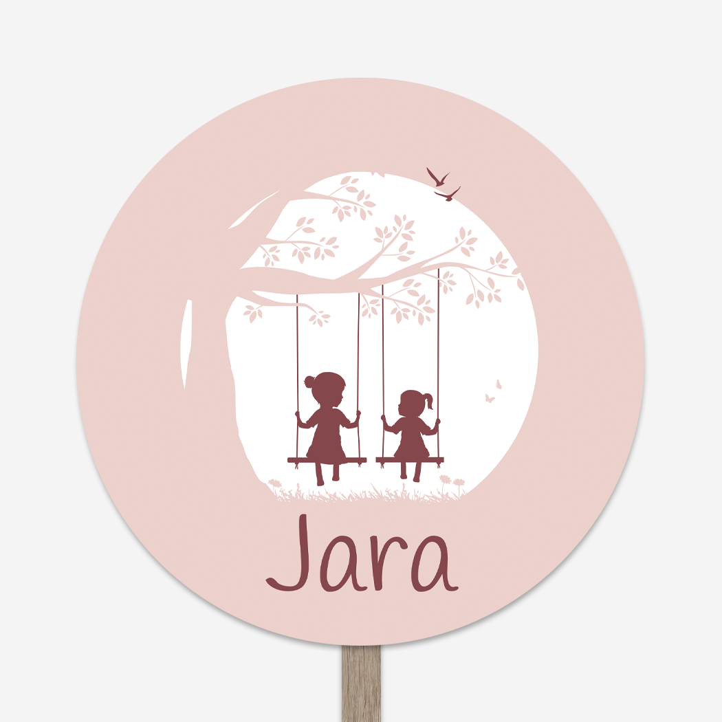 Tuinbord Rond Schommelen Zusjes Boom