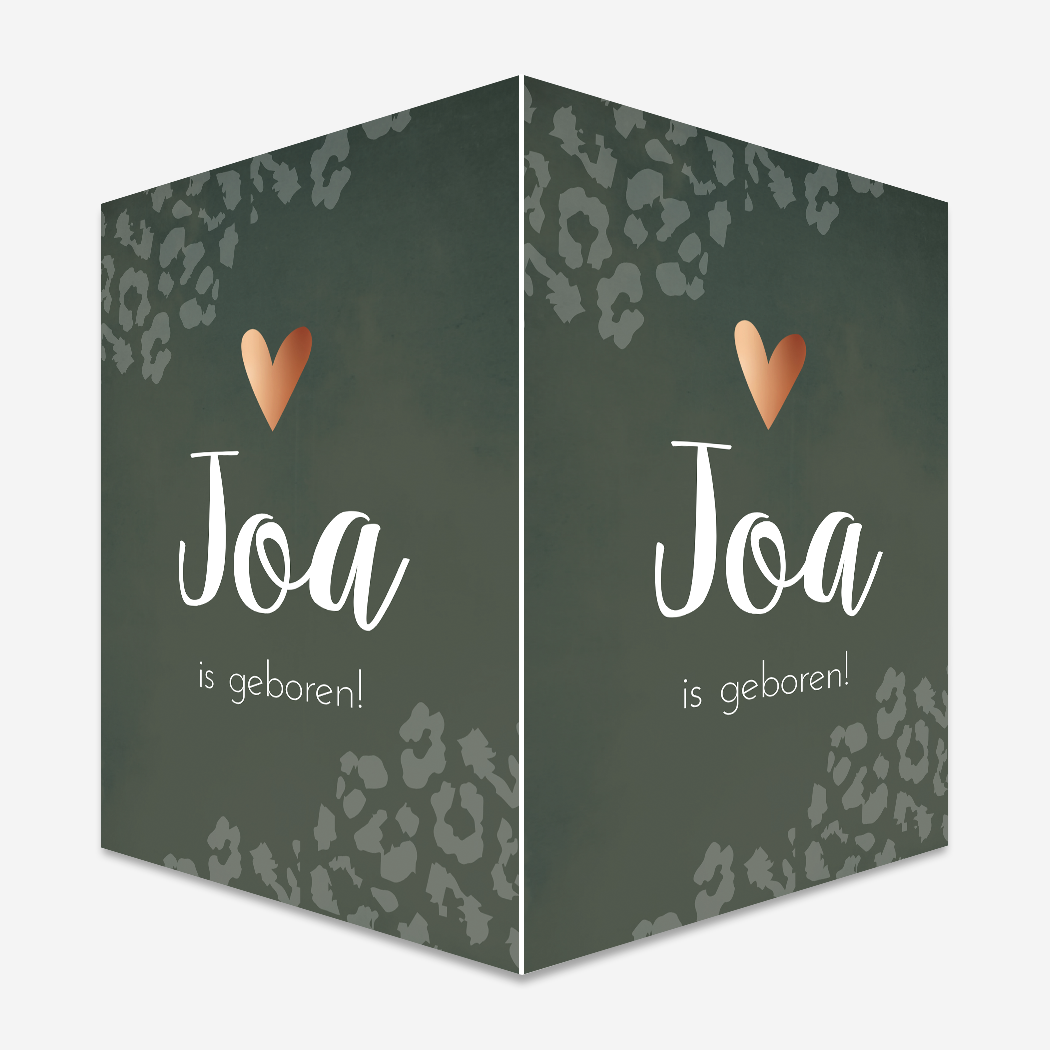 Raambord groen panterprint hartje