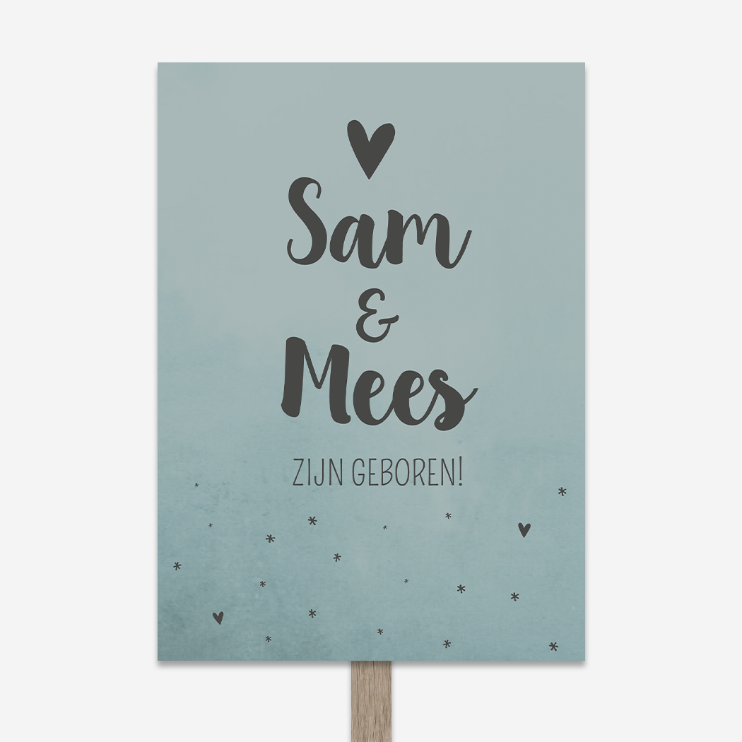 Tuinbord Gewolkt Blauw Antraciet Hartjes