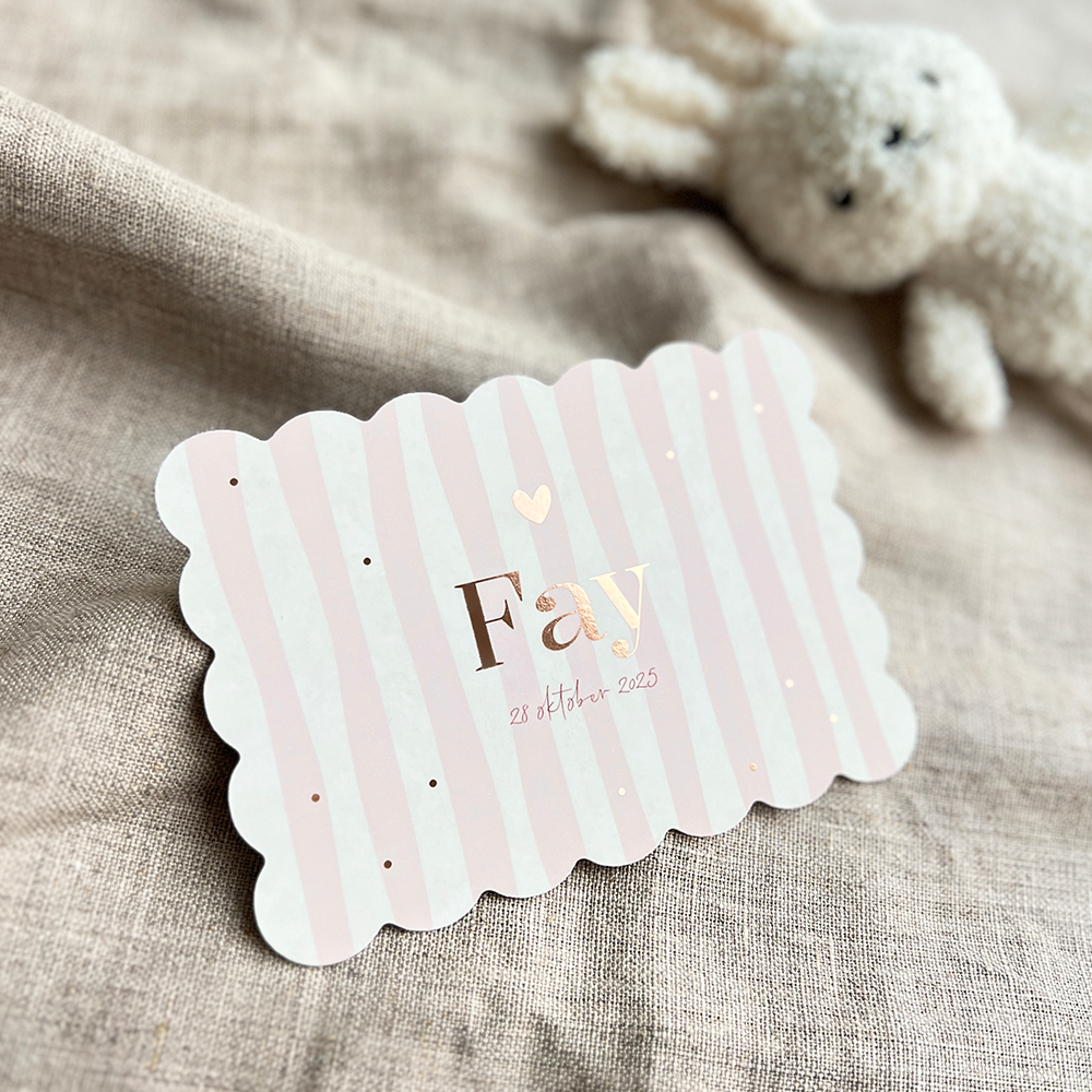 Geboortekaartje Meisje Cookie Streepjes Stippen