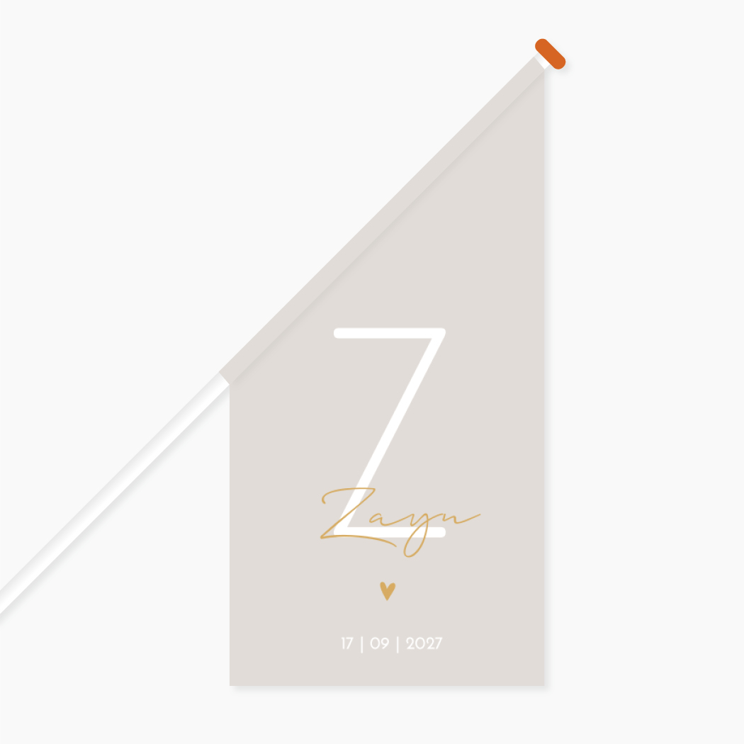 Vlag L Neutraal Beige Letter