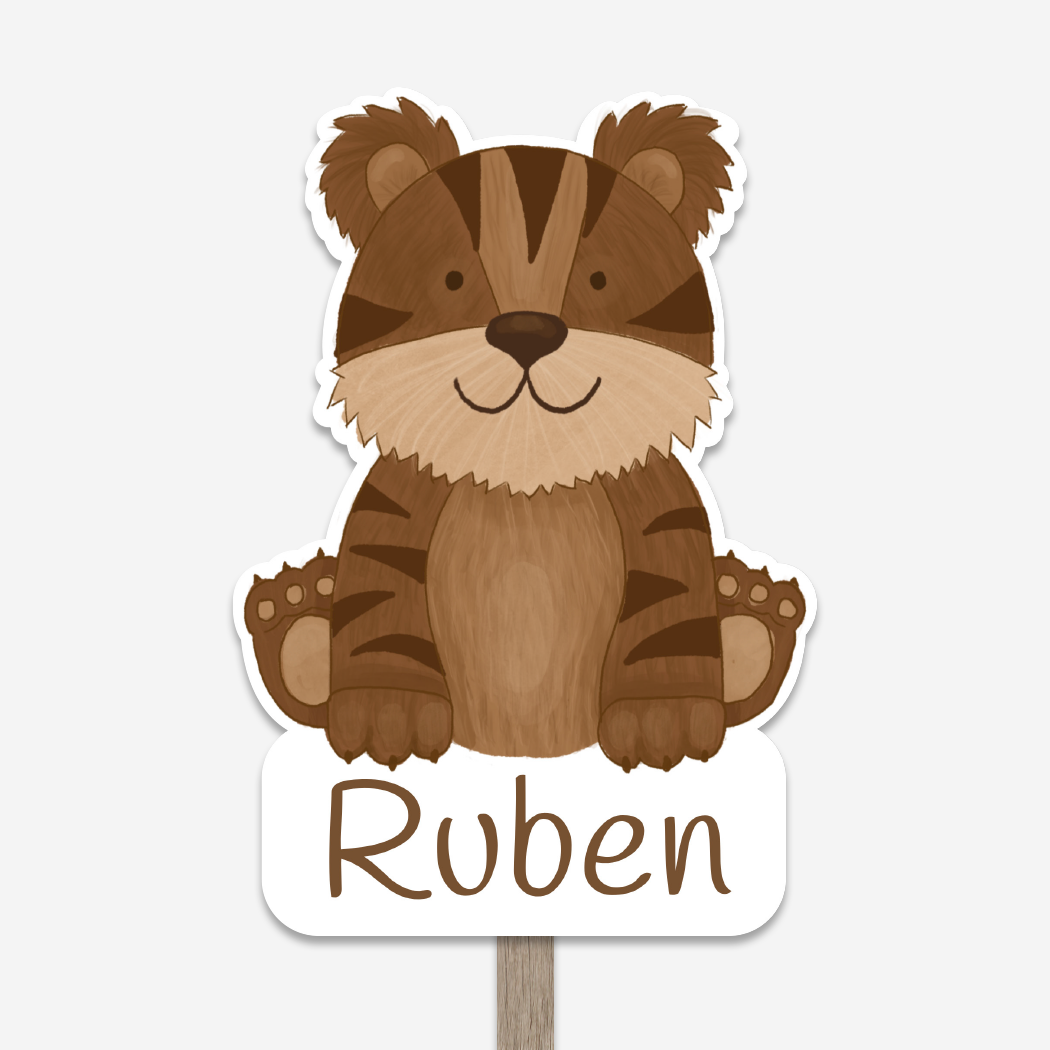 Geboortebord Jongen Tijger Illustratie Contour