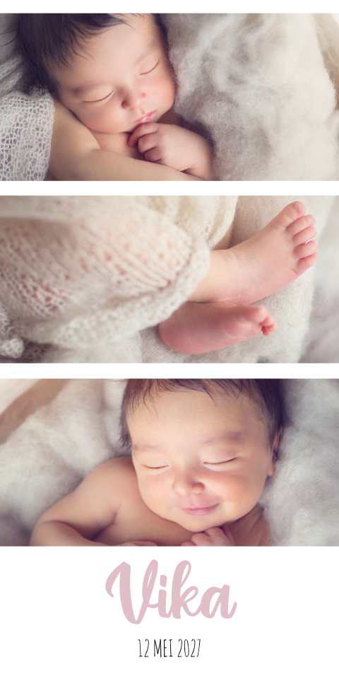 Geboortekaartje Meisje babyfoto simpel