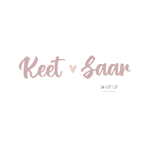 Geboortekaartje tweeling stoer hartje roze