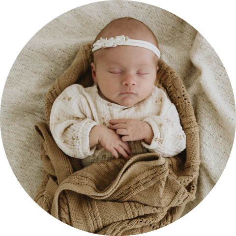 Label Rond Newborn Geboortekaartje Babyfoto