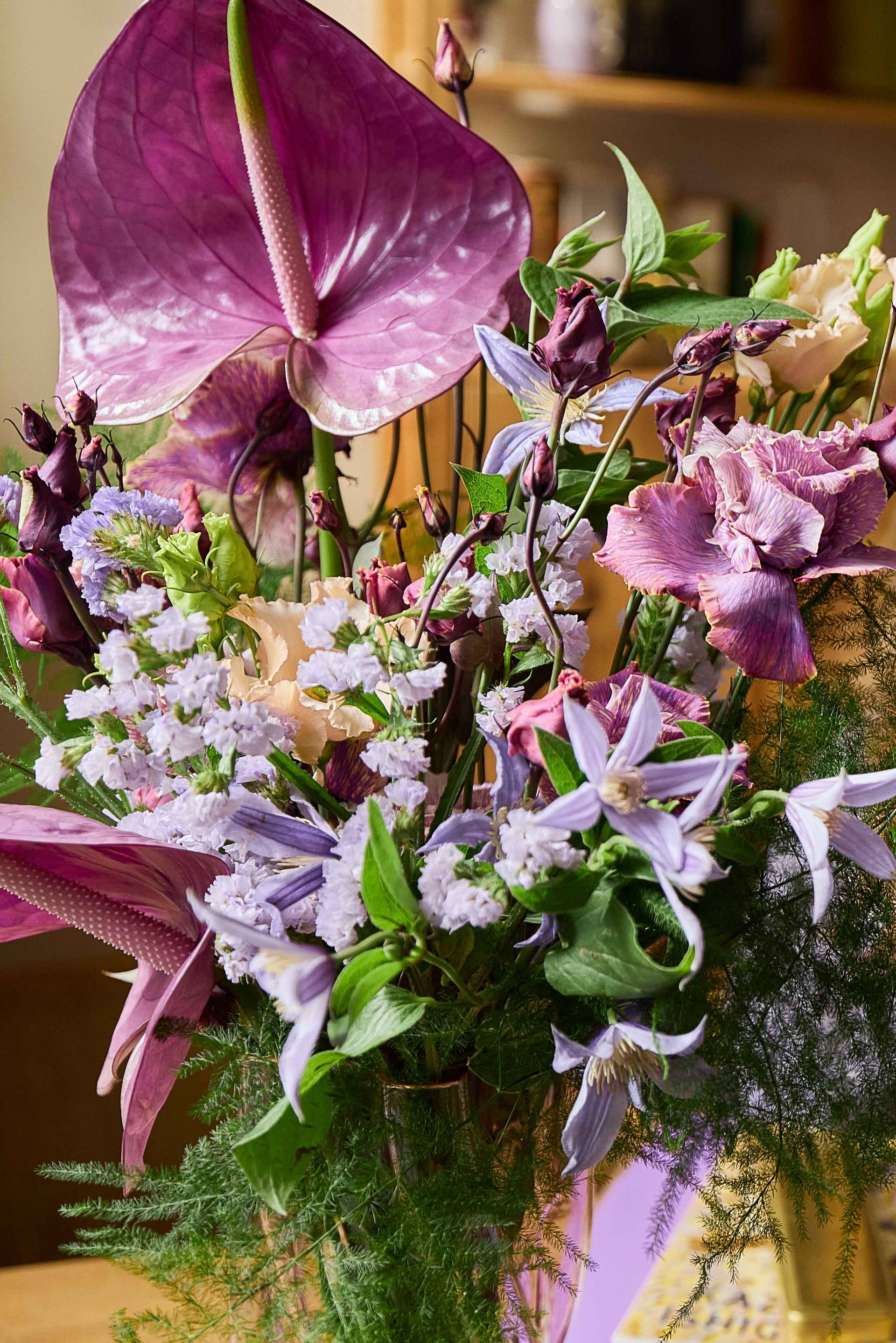 anthurium in boeket als snijbloem