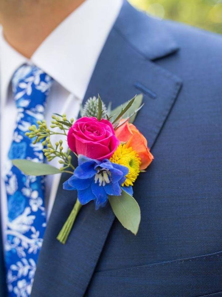 Bloemen corsage bruiloft