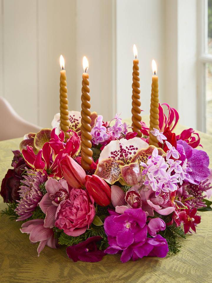 Kerstkrans met kaarsen