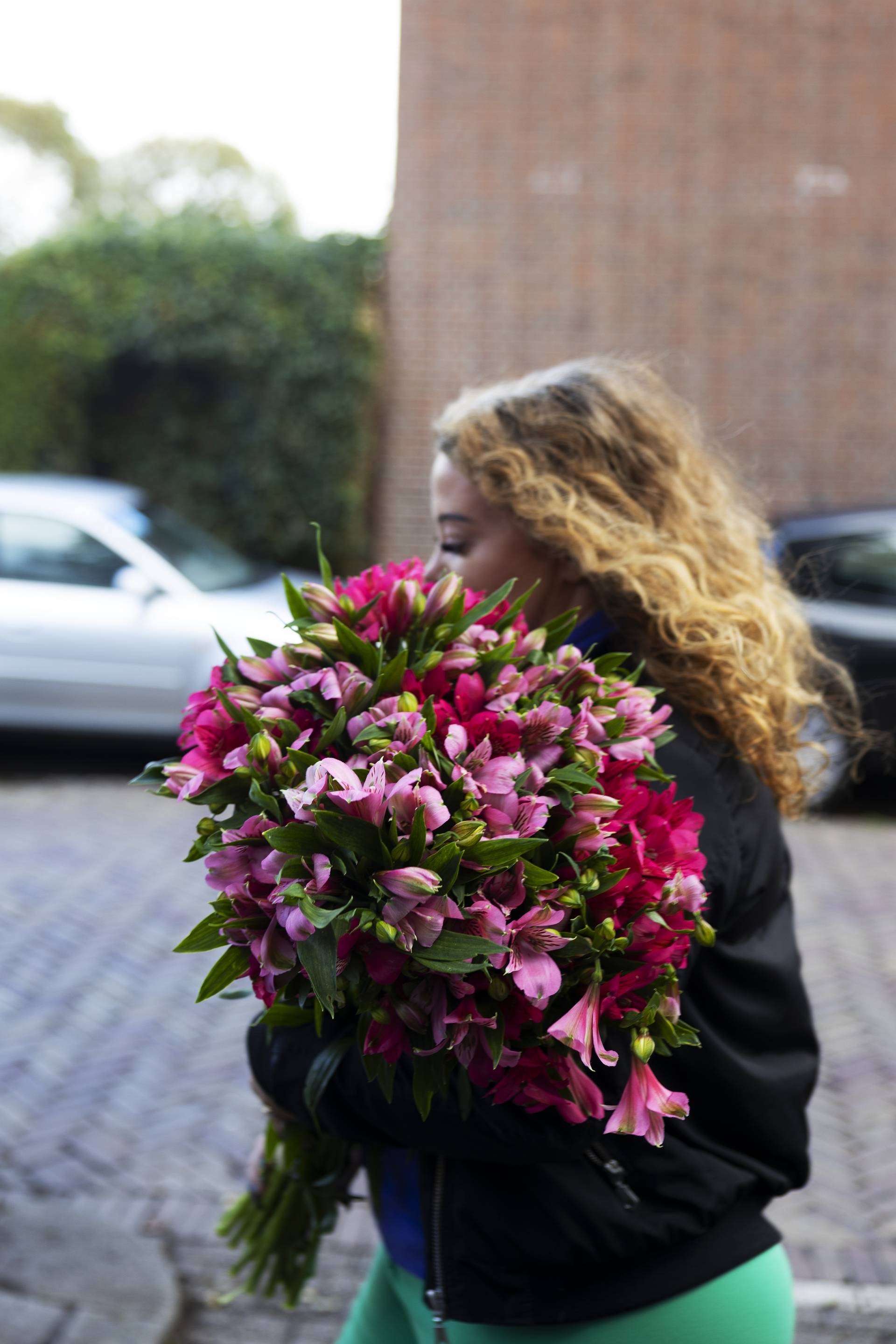 bos roze alstroemeria's