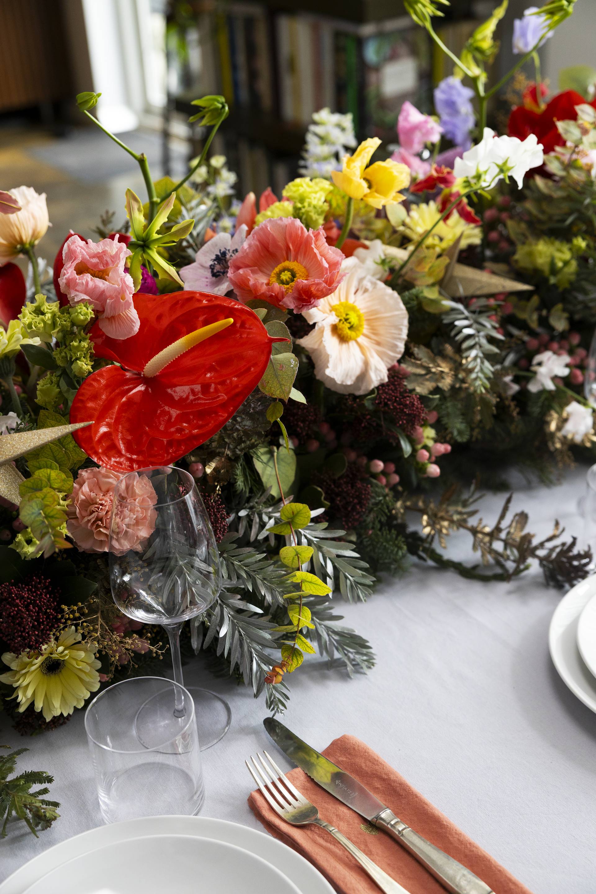 tafeldecoratie bloemstuk kerst zelf maken
