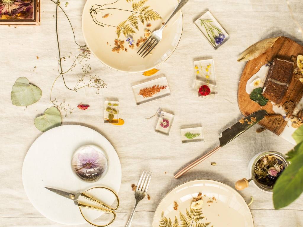 Epoxy gegoten bloemen